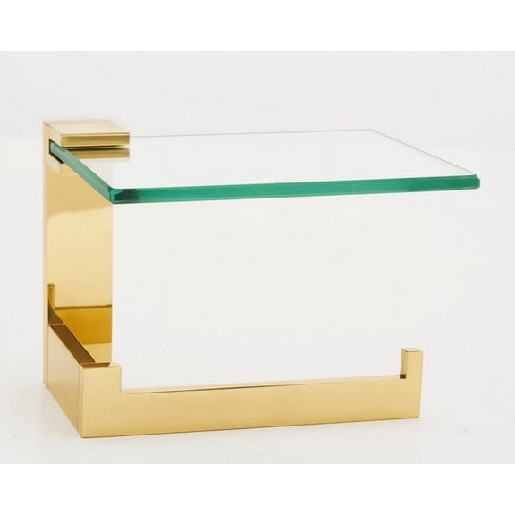 Alno A6465R-PB/NL Linear 6" Wide Solid Brass Euro Modern Right Hand Slide Bar Toilet Paper