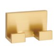 thumbnail image 1 of Alno A6484-SB Linear 3" Wide Solid Brass Modern Double Bathroom Robe Towel Hook - Brass, 1 of 1
