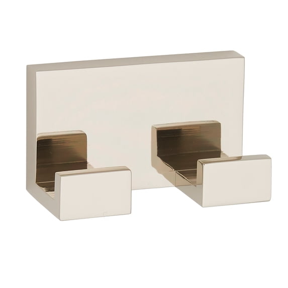 Alno A6484-PN Linear 3" Wide Solid Brass Modern Double Bathroom Robe Towel Hook - Nickel