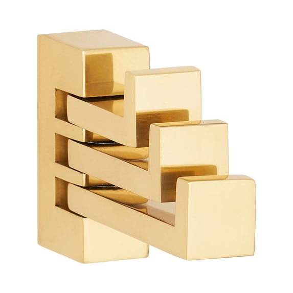 Alno A6485-PB Linear 5/8" Wide Solid Brass Modern Triple Swivel Arm Bathroom Robe Towel