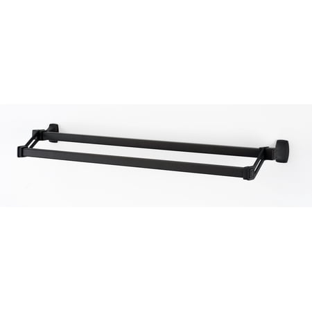 Alno A6525-25-CHBRZ Cube 25" Wide Double Rod Solid Brass Bathroom Towel Bar - Bronze