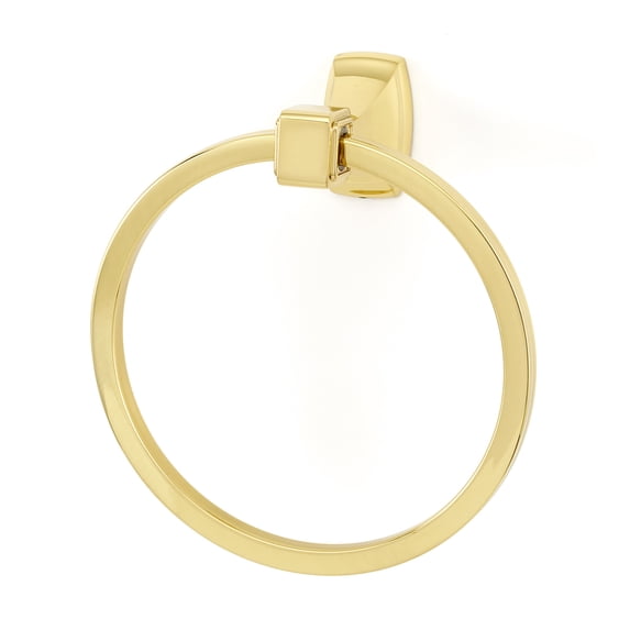 Alno A6540-PB/NL Cube 6" Diameter Towel Ring - Brass