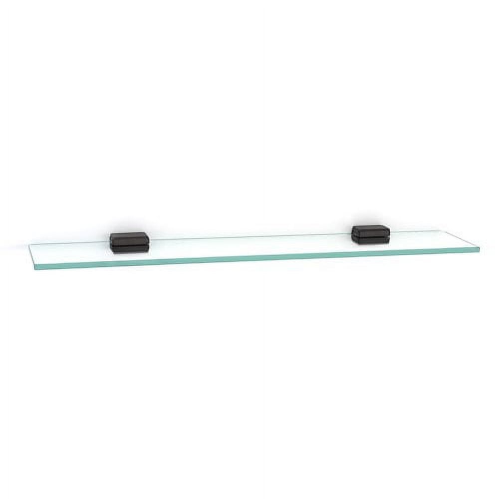 Chocolate Bronze 24" Glass Wall Shelf with Brackets