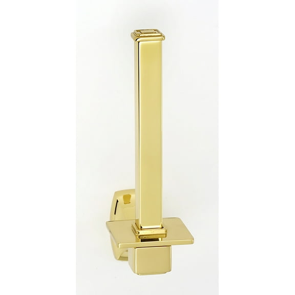 Alno A6567 Cube 6-3/4" Tall Modern Vertical Toilet Tissue Holder - Brass