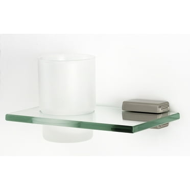 Alno A6570 Cube Wall Mounted Frosted Glass Tumbler - Nickel
