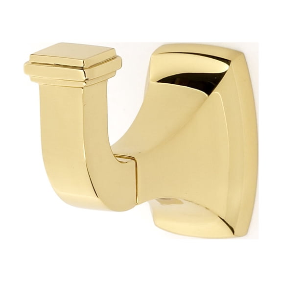 Alno A6580-PB Cube 1-1/4" Wide Modern Single Wall Mount Solid Brass Robe Bath Towel