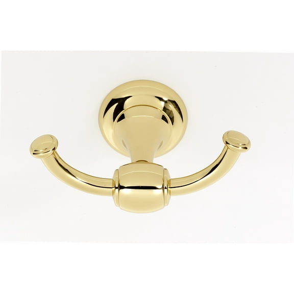 Alno A6684 Royale 4-1/2" W Transitional Double Prong Solid Brass Bathroom Robe Towel Wall