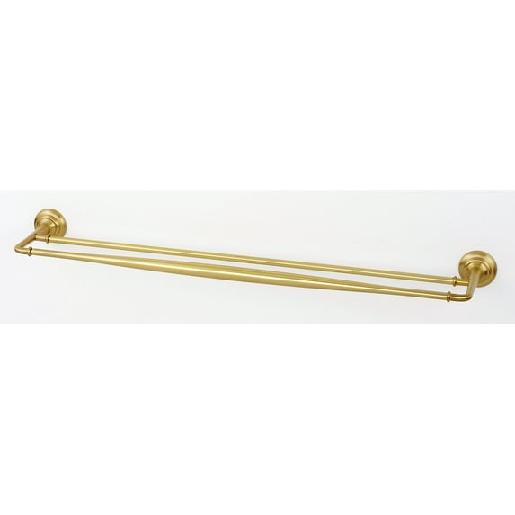 Alno A6725-24 Charlie's 24" Wide 2 Bar Solid Brass Double Towel Bar - Brass