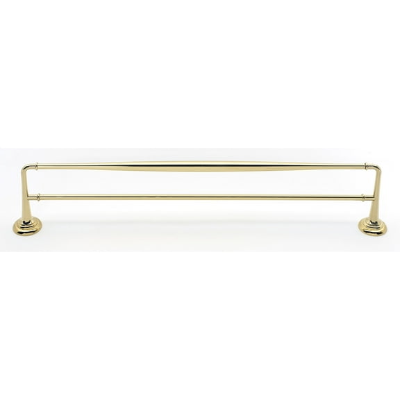 Alno A6725-24 Charlie's 24" Wide 2 Bar Solid Brass Double Towel Bar - Brass