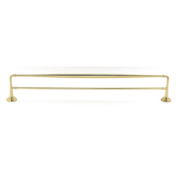 Alno A6725-30 Charlie's 30" Wide 2 Bar Double Solid Brass Bathroom Towel Bar - Brass