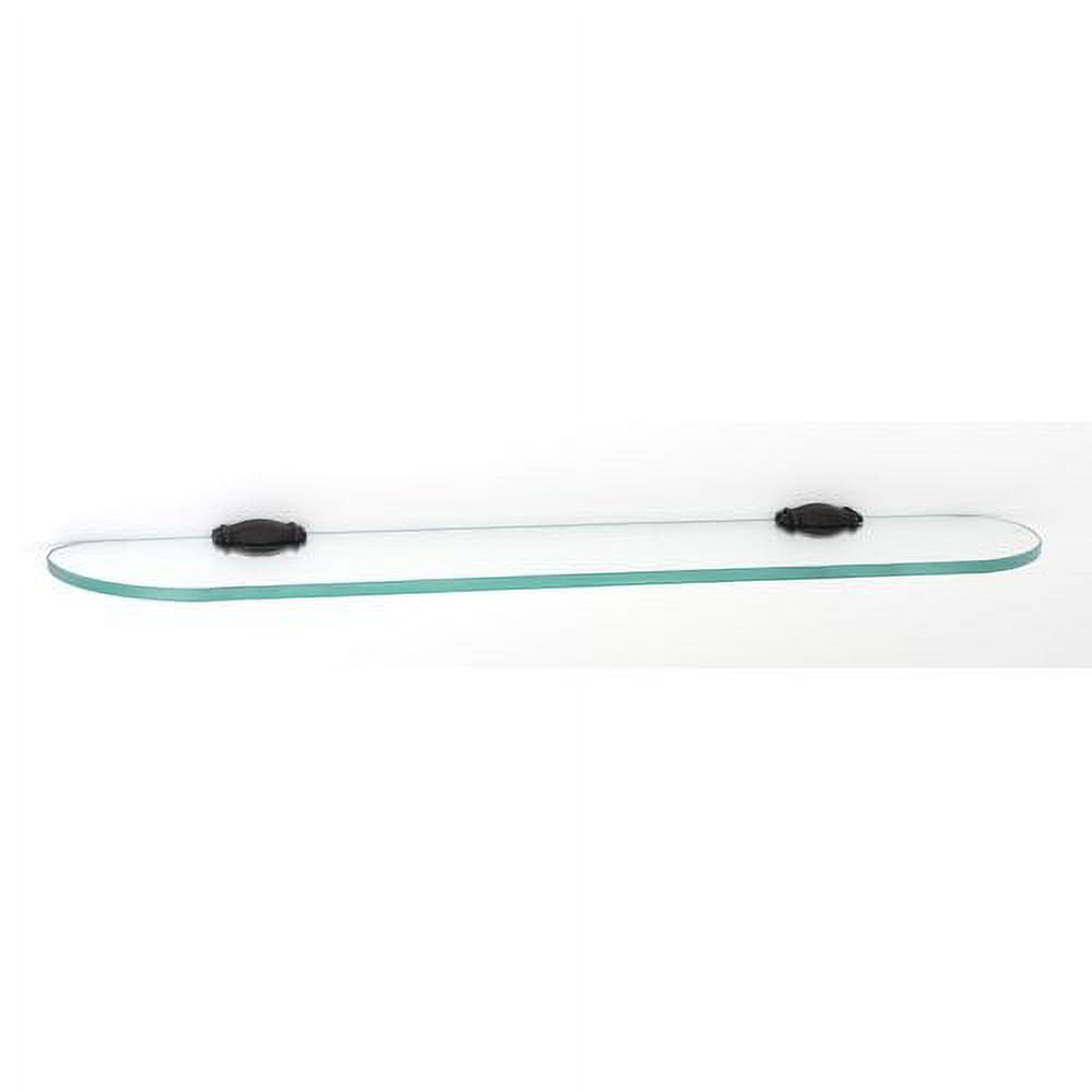 Barcelona Elegance 24" Beveled Glass Shelf with Wooden Brackets