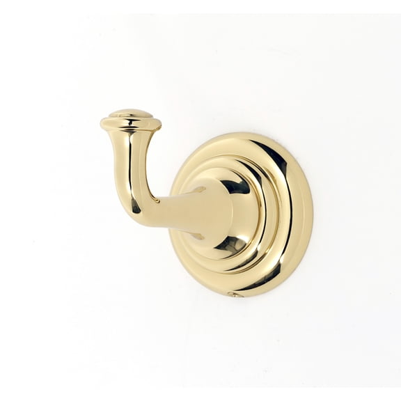 Alno A6780 Charlies 2" W Solid Brass Single Robe Towel Bath Hook - Brass