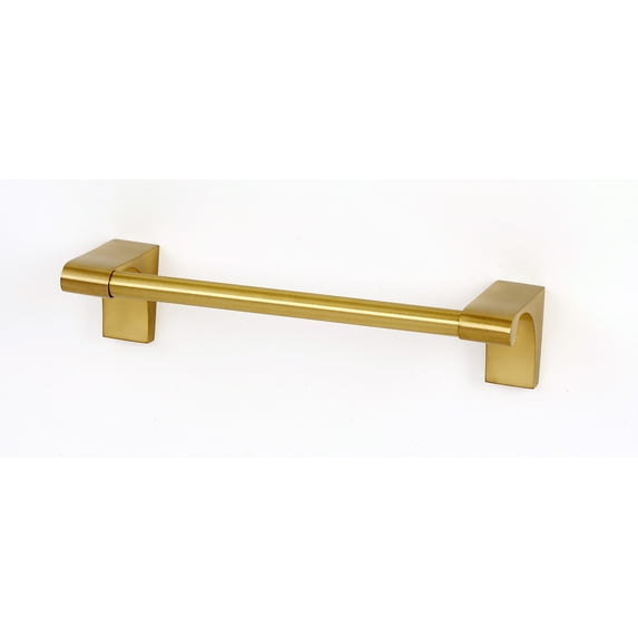 Alno A6820-8-SB Luna 8" Wide Modern Solid Brass Bathroom Towel Bar - Brass