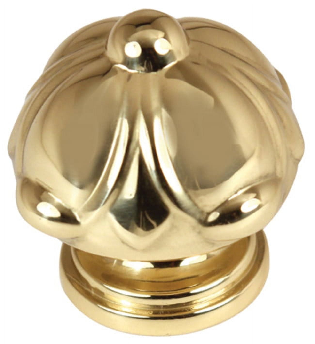 Alno A6929-14-PB/NL Ornate 1-1/4" Round Dome Flower Mushroom Solid Brass Cabinet Knob /
