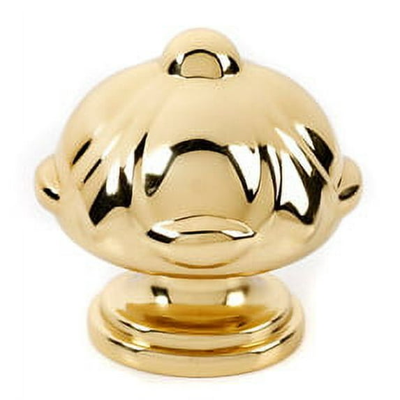 Alno A6929-38-PB Ornate 1-1/2 Inch Cabinet Knob Polished Brass