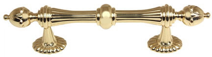 Alno A6929-4-PB/NL Ornate 4" Center To Center Victorian Luxury Solid Brass Cabinet Bar