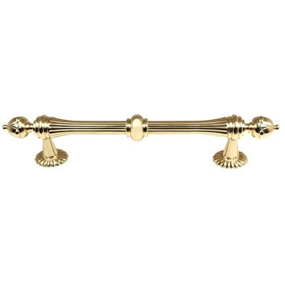 Alno A6929-6-PB Ornate 6 Inch Cabinet Pull Polished Brass