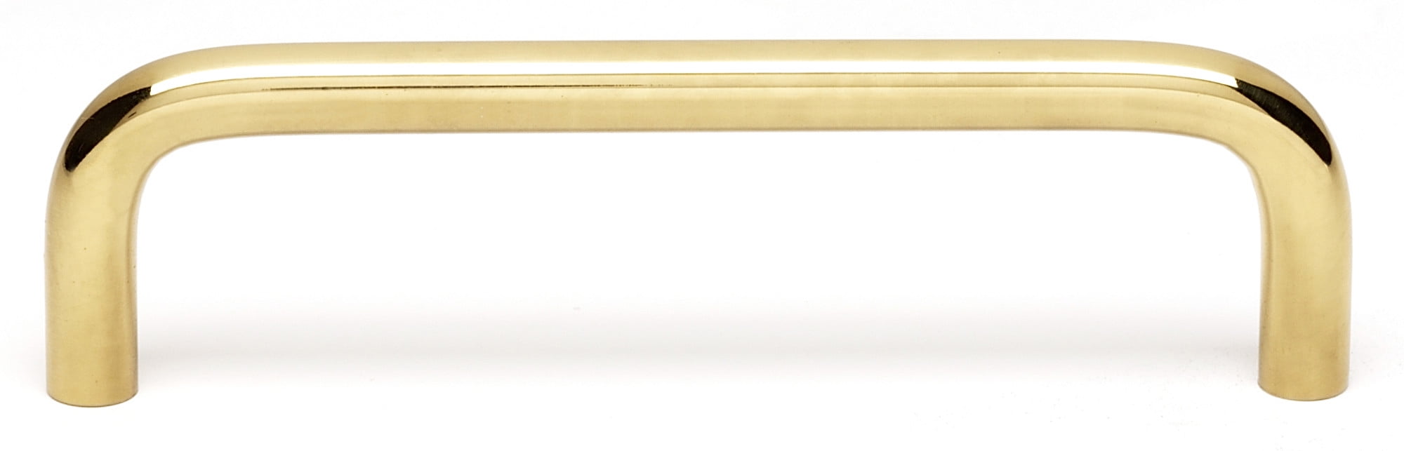 Alno A703-4-PB/NL Traditional 4" Center To Center Wire Style Solid Brass Cabinet Pull -