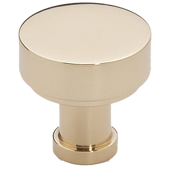 Alno A716-1-PB Moderne 1" Round Flat Disc Mushroom Solid Brass Cabinet Knob Drawer Knob -