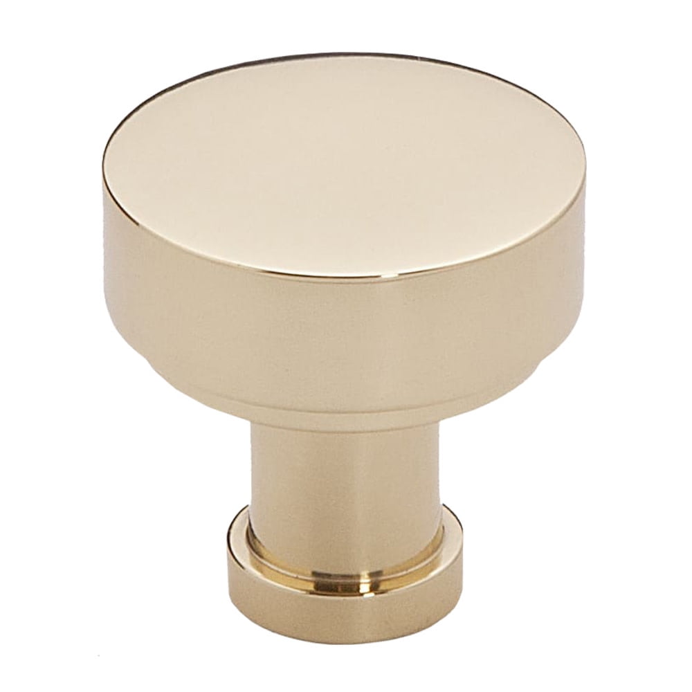 Unlacquered Brass Round Mushroom Cabinet Knob with Mounting Hardware