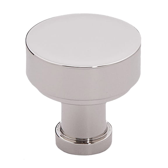 Alno A716-18-PN Moderne 1-1/8" Round Modern Disc Mushroom Solid Brass Cabinet Knob /