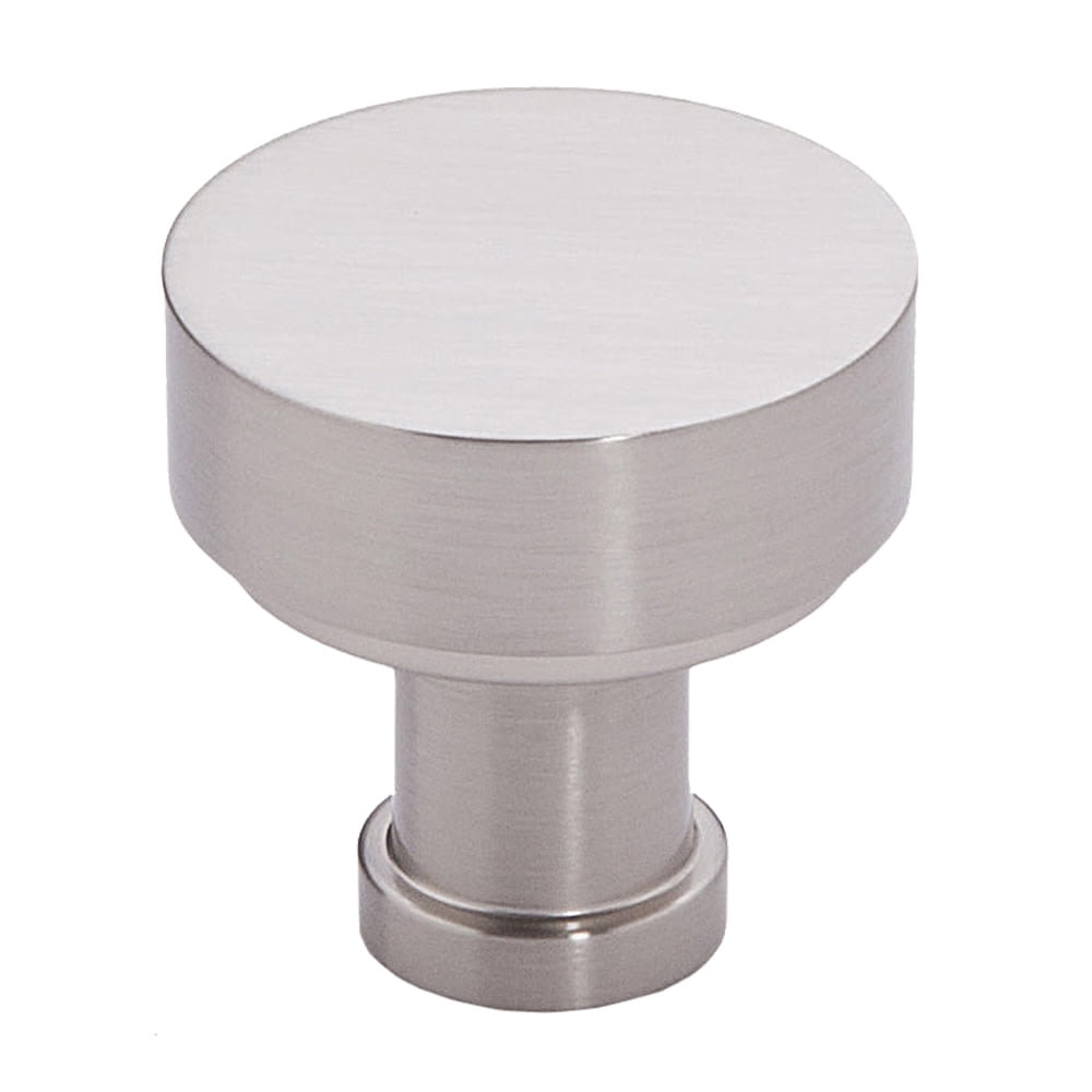 Alno A716-18-SN Moderne 1-1/8" Round Modern Disc Mushroom Solid Brass Cabinet Knob /