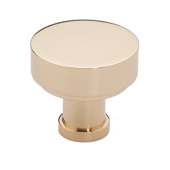 Alno A716-38-PB/NL Moderne 1-3/8" Modern Round Disc Mushroom Solid Brass Cabinet Knob /