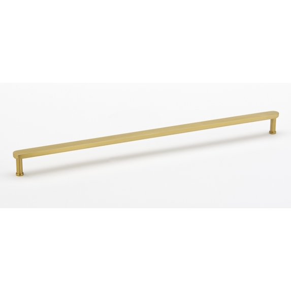 Alno A717-18-SB Moderne 18" Center To Center Solid Brass Flat Bar Large Cabinet Handle /