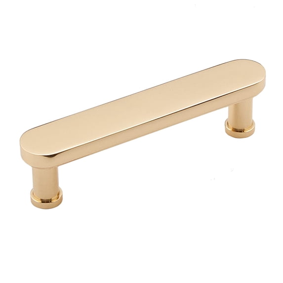 Alno A717-3-PB/NL Moderne 3" Center To Center Flat Oval Bar Solid Brass Cabinet Handle /