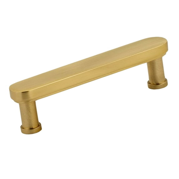 Alno A717-35 Moderne 3-1/2" Center To Center Flat Bar Solid Brass Cabinet Handle - Brass