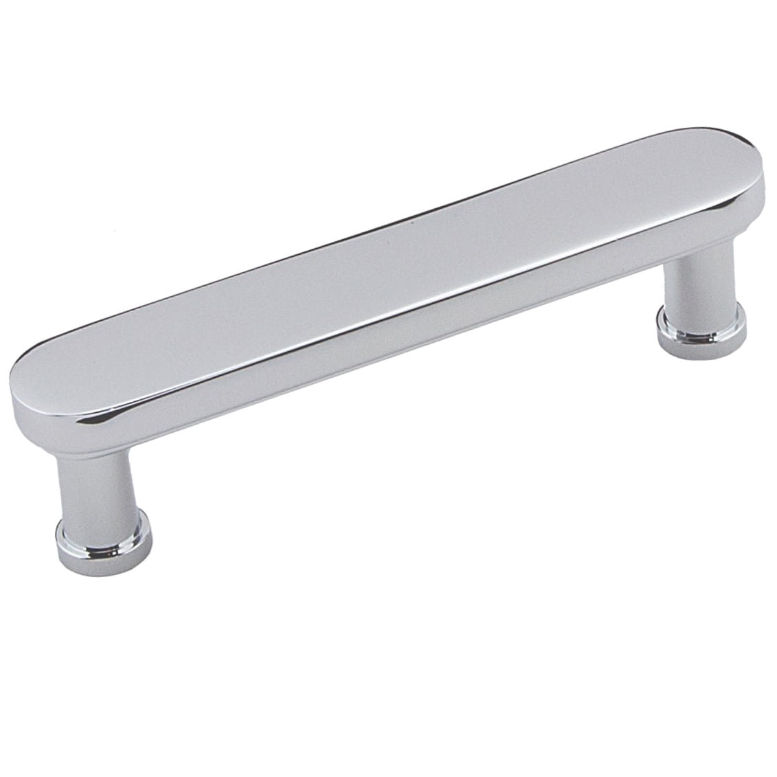 Polished Chrome 4-Inch Modern Brass Bar Pull