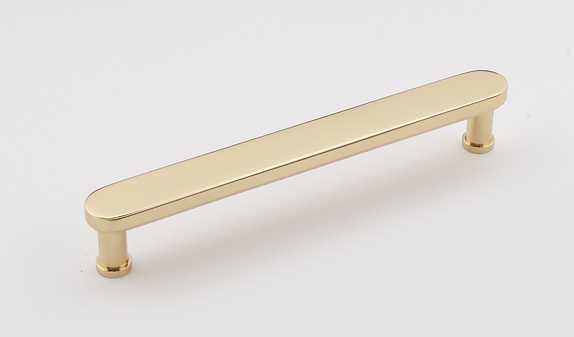 Polished Brass 6'' Modern Bar Pull with Mounting Hardware
