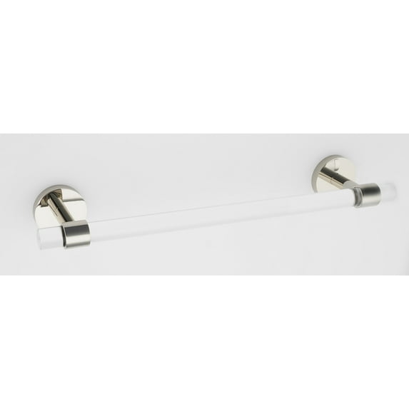 Alno A7220-24 Contemporary Acrylic 24" Wide Clear Bathroom Towel Bar - Nickel