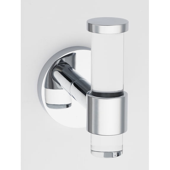 Alno A7281-PC Contemporary Acrylic 2"W Single Bathroom Robe / Towel Wall Hook - Chrome