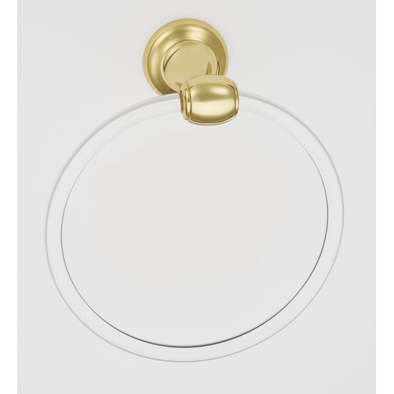 Alno A7340 Royale Acrylic 6" Diameter Towel Ring - Brass