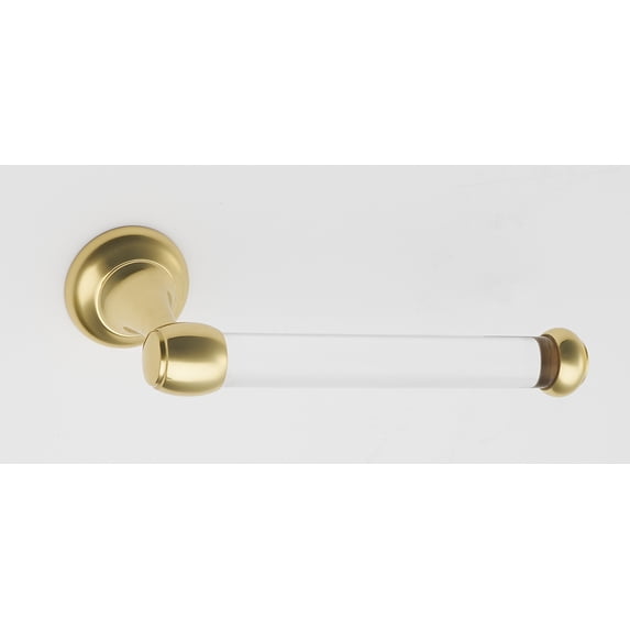 Alno A7366-PB Royale Modern 7-1/16" Wide Single Post Slide On Toilet Paper Holder - Brass