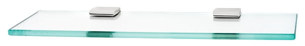 Manhattan Clear Beveled Glass Rectangle Wall Shelf with Satin Nickel Brackets