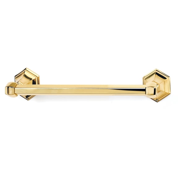 Alno A7720-12 Nicole 12" Wide Geometric Mount Solid Brass Bathroom Single Rod Towel Bar -