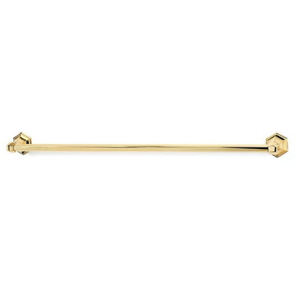 Alno A7720-30 Nicole 30" Wide Solid Brass Geometric Mount Bathroom Single Rod Towel Bar -