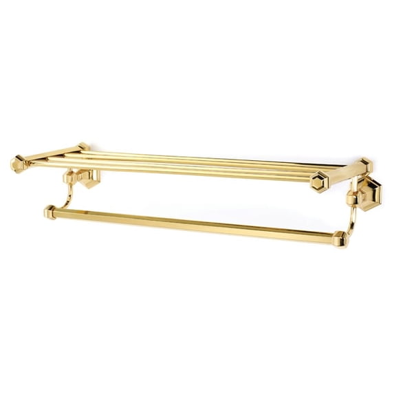 Nicole Wall Mounted Towel Rack, Polished Brass