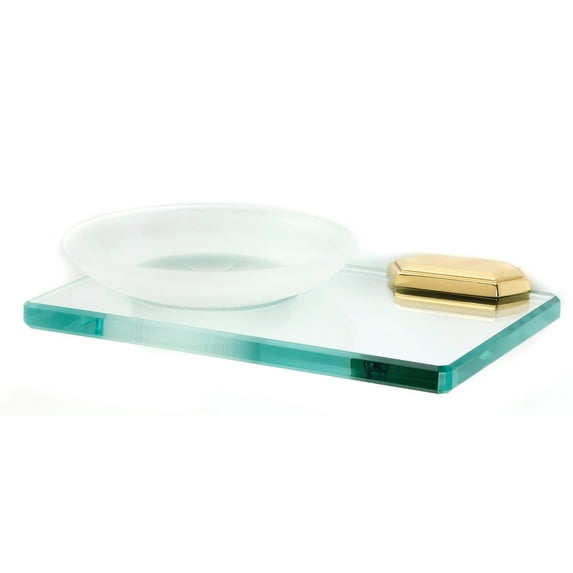 Nicole Soap Holder with Dish, Polished Brass