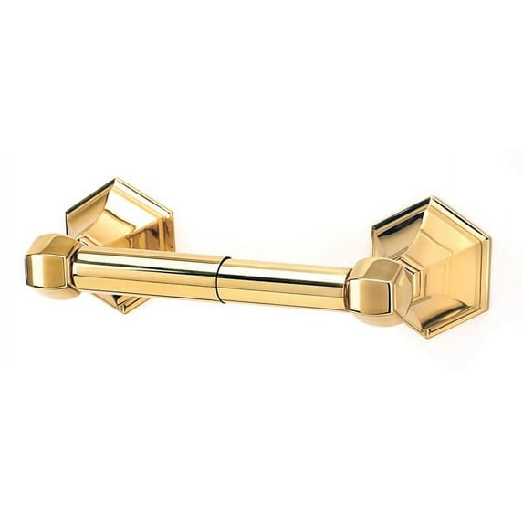 Alno A7760 Nicole Adjustable Contemporary Standard Double Post Toilet Paper Holder - Brass