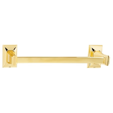 Geometric 12" Wall Mounted Towel Bar, Polished Brass