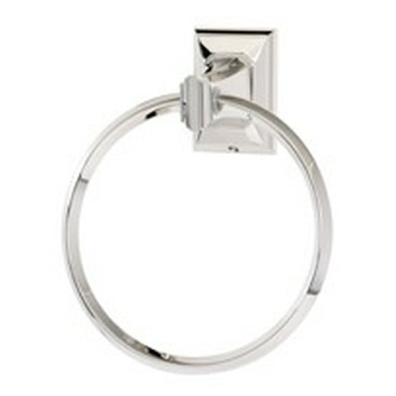Geometric Wall Mounted Towel Ring, Polished Nickel