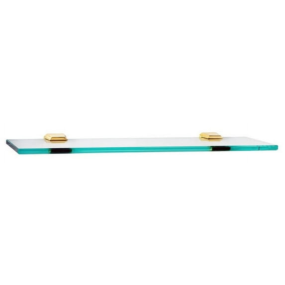 Alno A7950-18 Geometric 18" Wide Glass Shelf - Brass