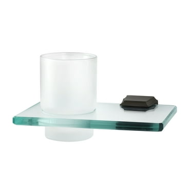 Alno A7970 Geometric Wall Mounted Frosted Glass Tumbler - Bronze