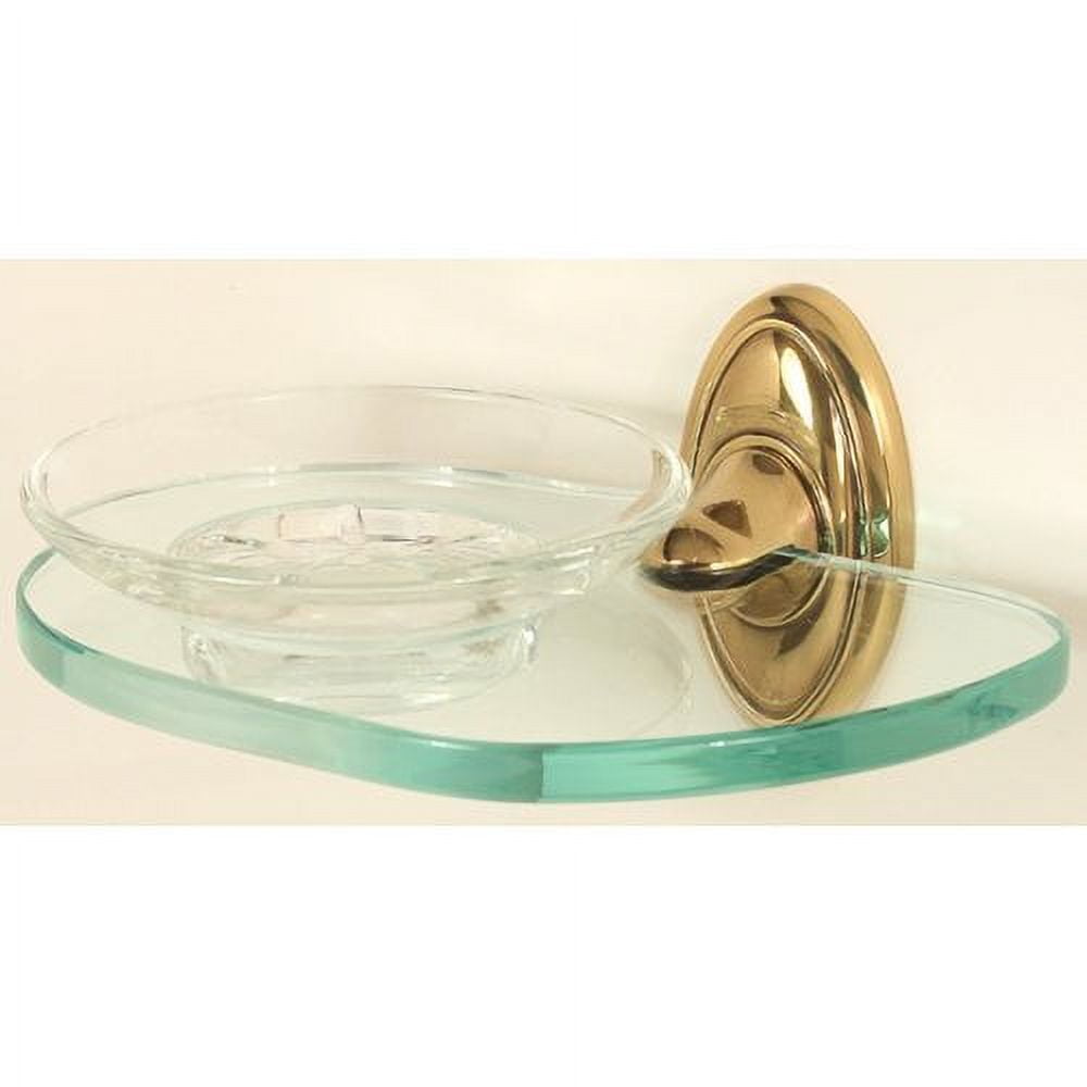 Polished Brass Wall Mounted Frosted Glass Soap Dish