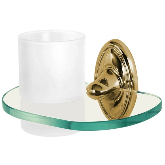 Alno A8070 Classic 4-1/2" Wide Frosted Glass Bathroom Wall Tumbler - Brass