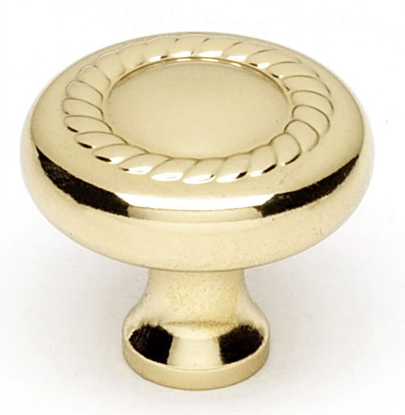 Alno A812-1 Rope 1" Mushroom Cabinet Knob - Brass