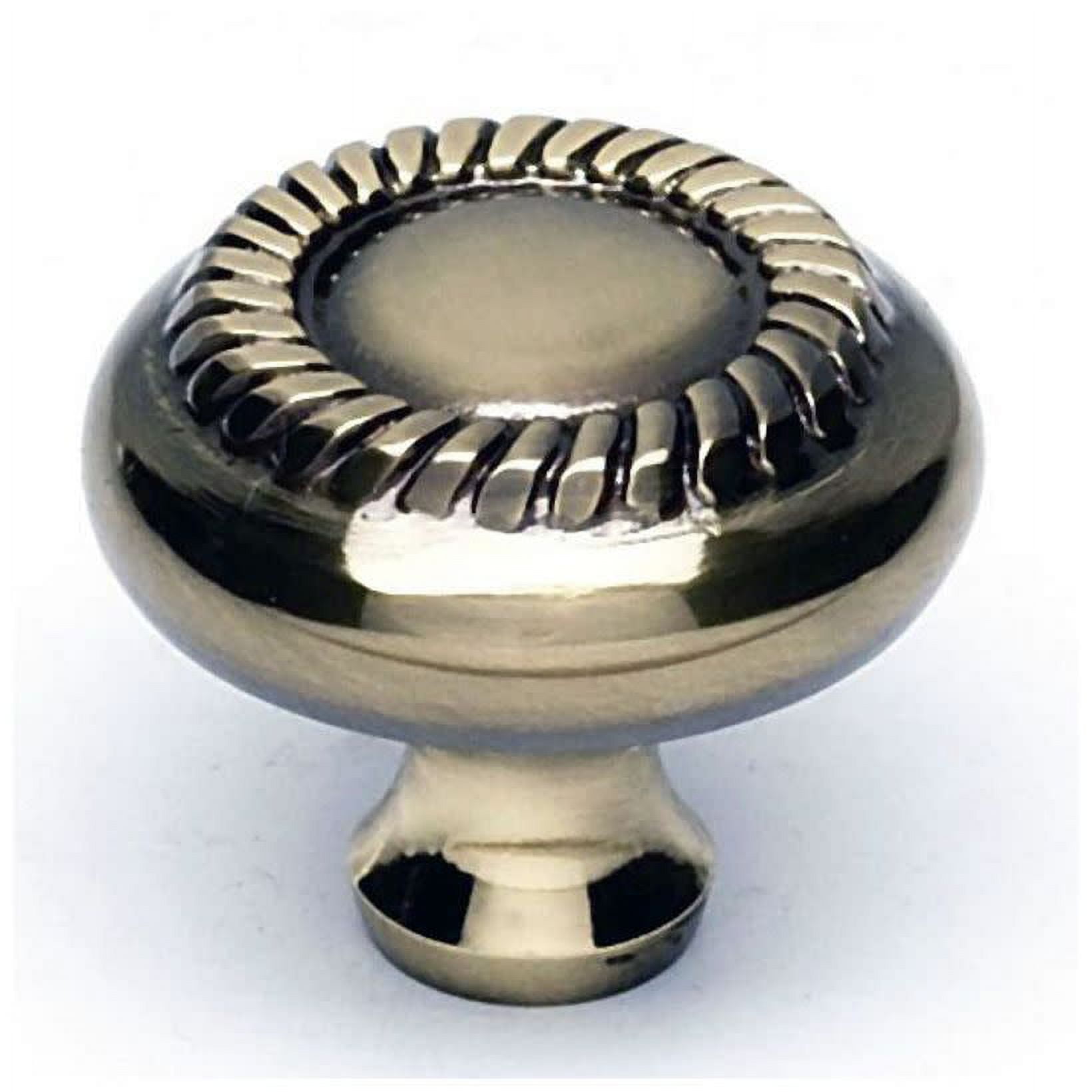 Alno A812-1-PA Rope 1" Cabinet Rope Knob Polished Antique
